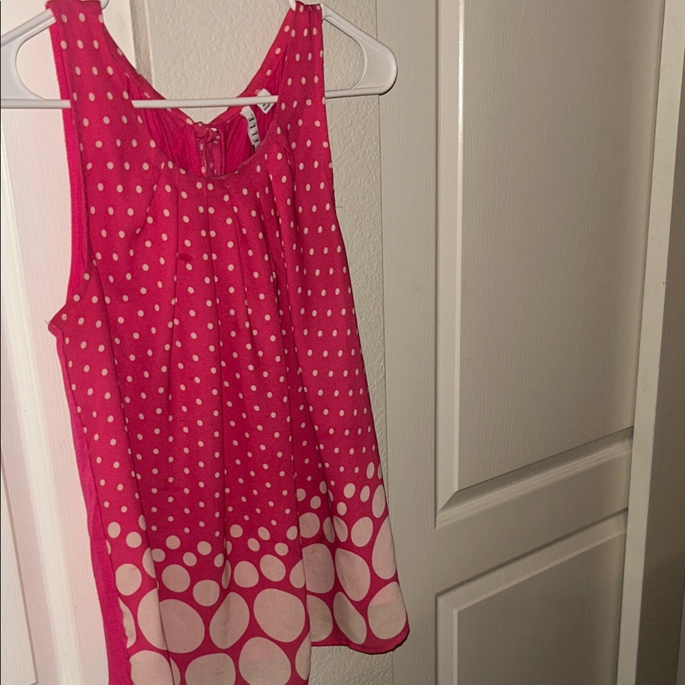Elle Pink and White Polka Dot Kids Dress